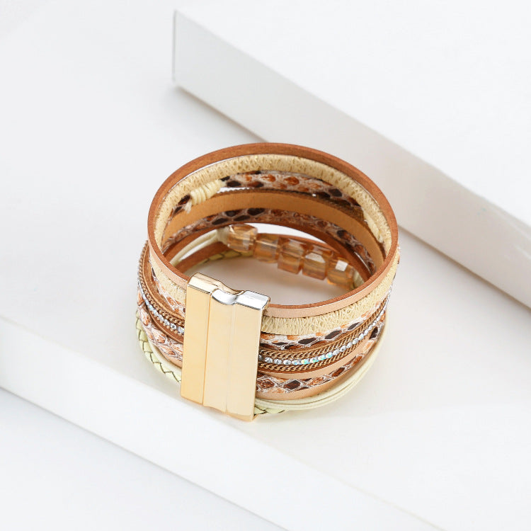 Leaf Leatherette Magnetic Bracelet B3608 - view 5