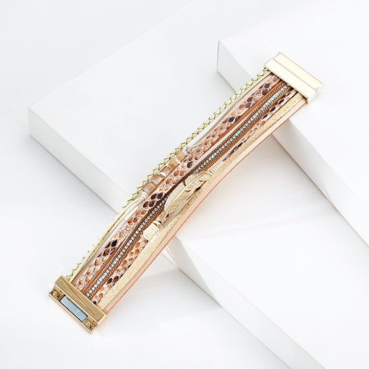 Leaf Leatherette Magnetic Bracelet B3608 - view 6