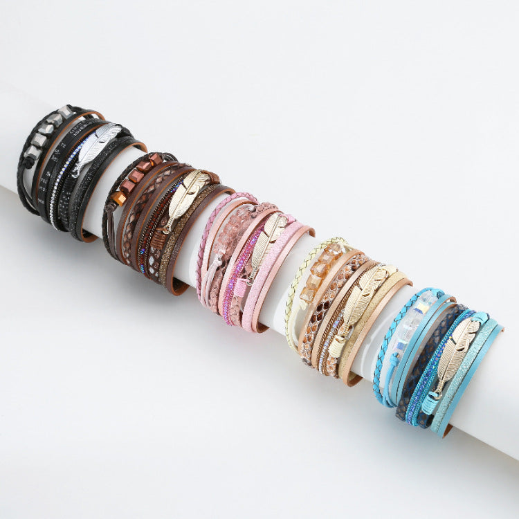 Leaf Leatherette Magnetic Bracelet B3608 - view 7