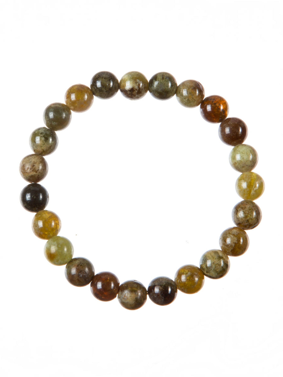 Green Garnet Stone Stretch Bracelet B3618-8MM