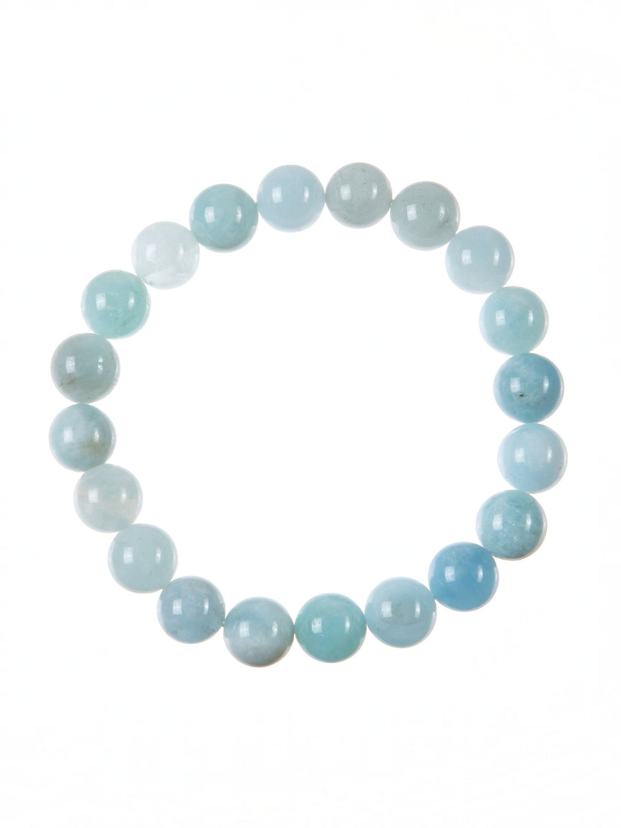 Aquamarine Stone Stretch Bracelet B3619-10MM