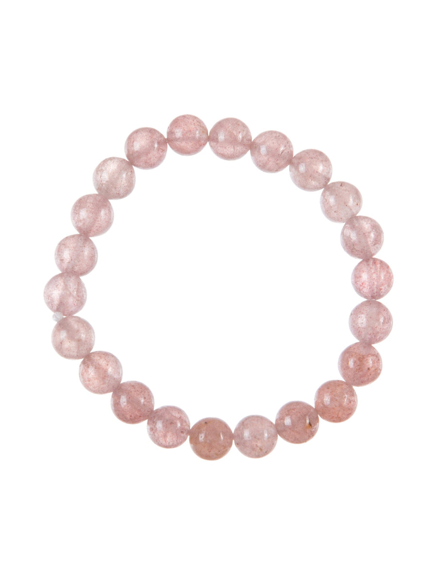 Strawberry Quartz Stone Stretch Bracelet B3621-8MM