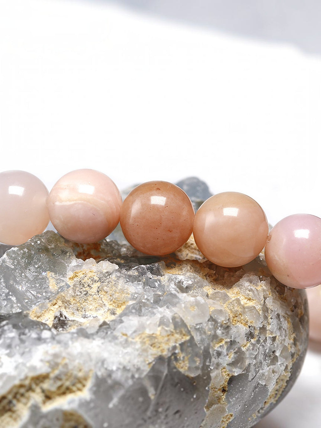 Pink Opal Stone Stretch Bracelet B3713-10MM - view 5
