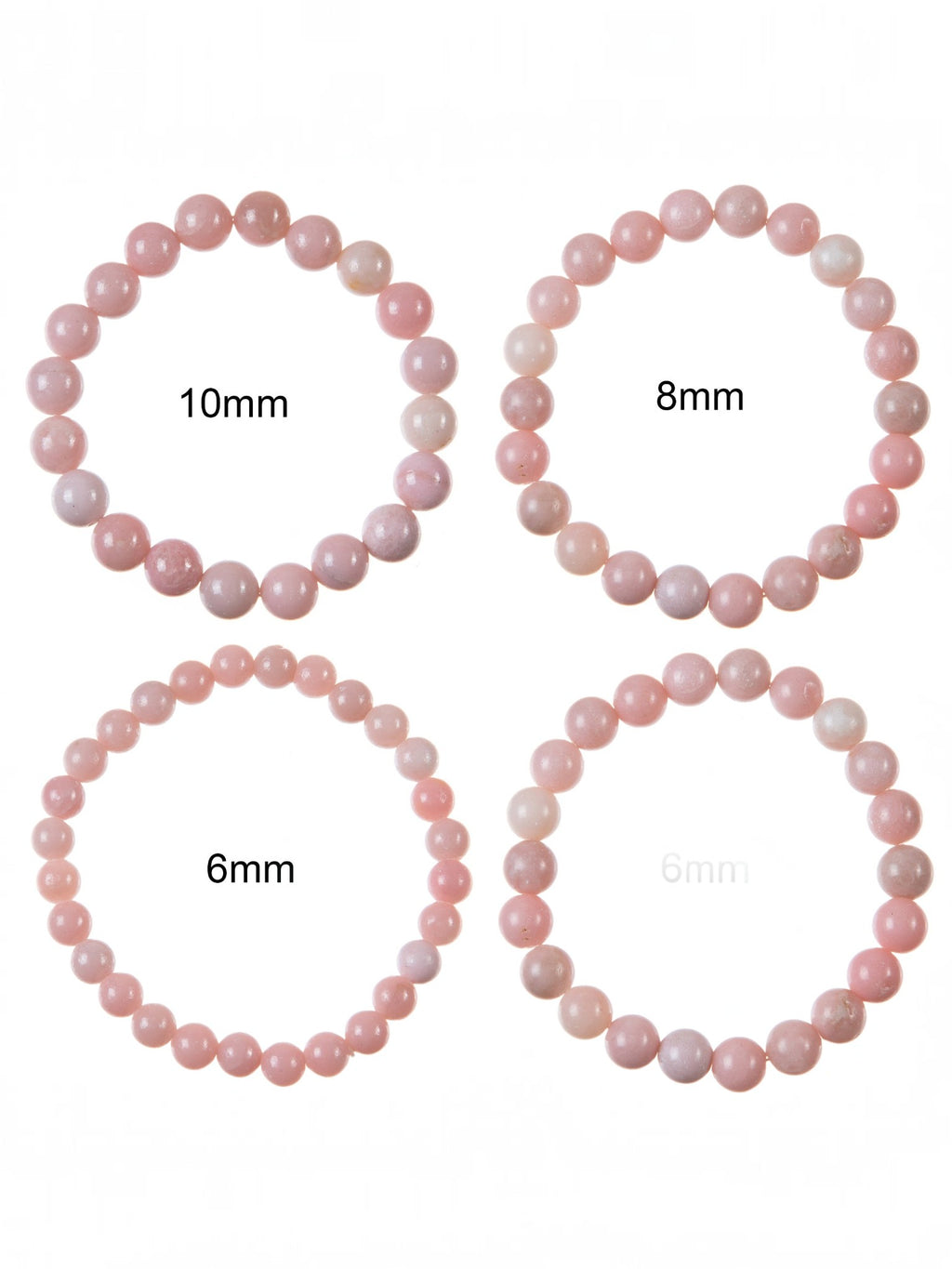 Pink Opal Stone Stretch Bracelet B3713-10MM - view 3