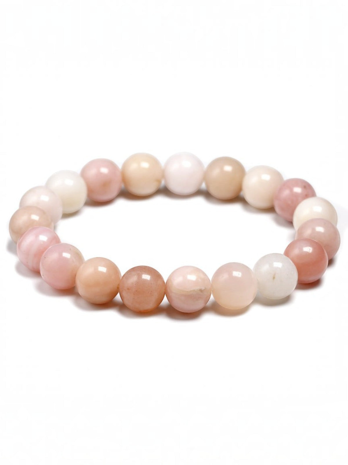 Pink Opal Stone Stretch Bracelet B3713-10MM - view 4