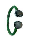 Stone Rhinestone Leather Cuff Bracelet B3723