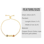 MAMA Cubic Zirconia Chain Bracelet B3815