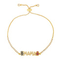 MAMA Cubic Zirconia Chain Bracelet B3815