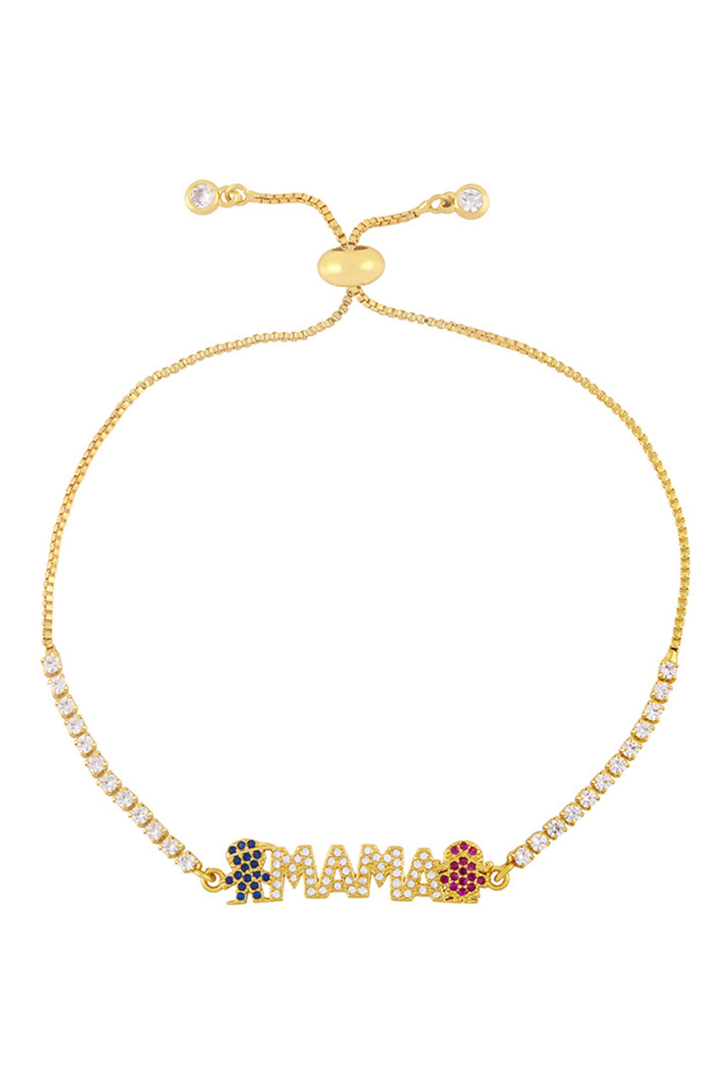 MAMA Cubic Zirconia Chain Bracelet B3815