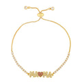 MAMA Cubic Zirconia Chain Bracelet B3817