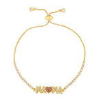MAMA Cubic Zirconia Chain Bracelet B3817