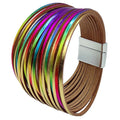 Multicolor Vegan Leather Magnetic Bracelet B3921