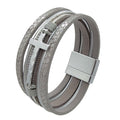 Cross Pendant Leatherette Magnetic Bracelet B3922 - view 2
