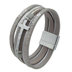 Cross Pendant Leatherette Magnetic Bracelet B3922 - view 2