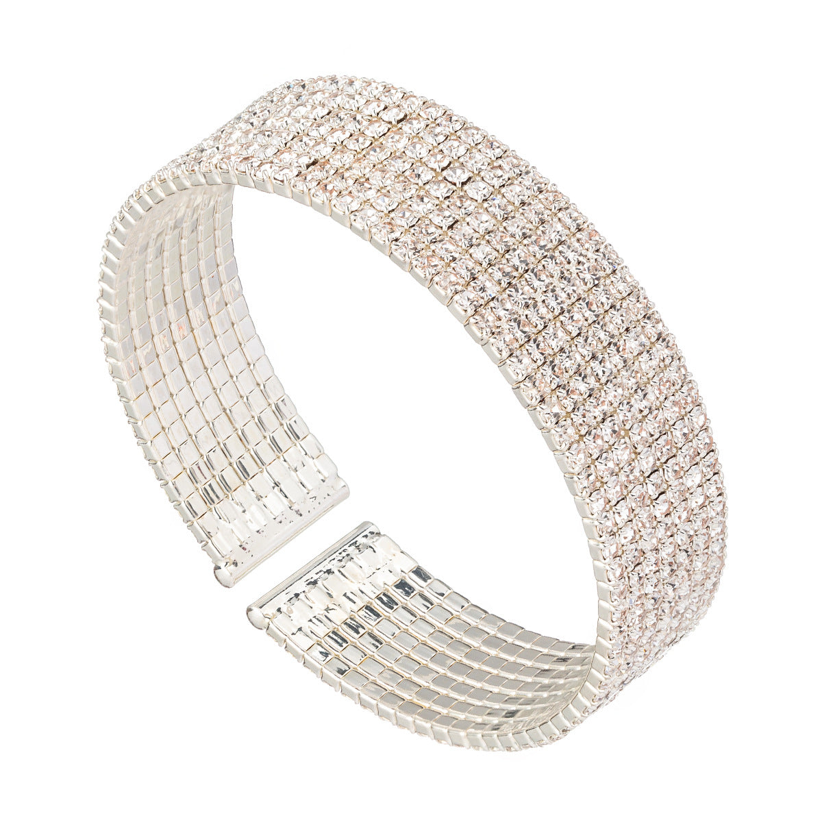 7 Row Rhinestone Cuff Bracelet B3943
