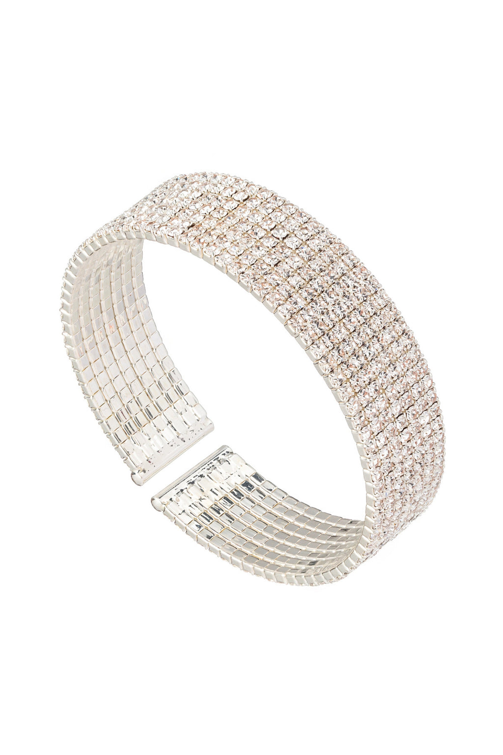 7 Row Rhinestone Cuff Bracelet B3943