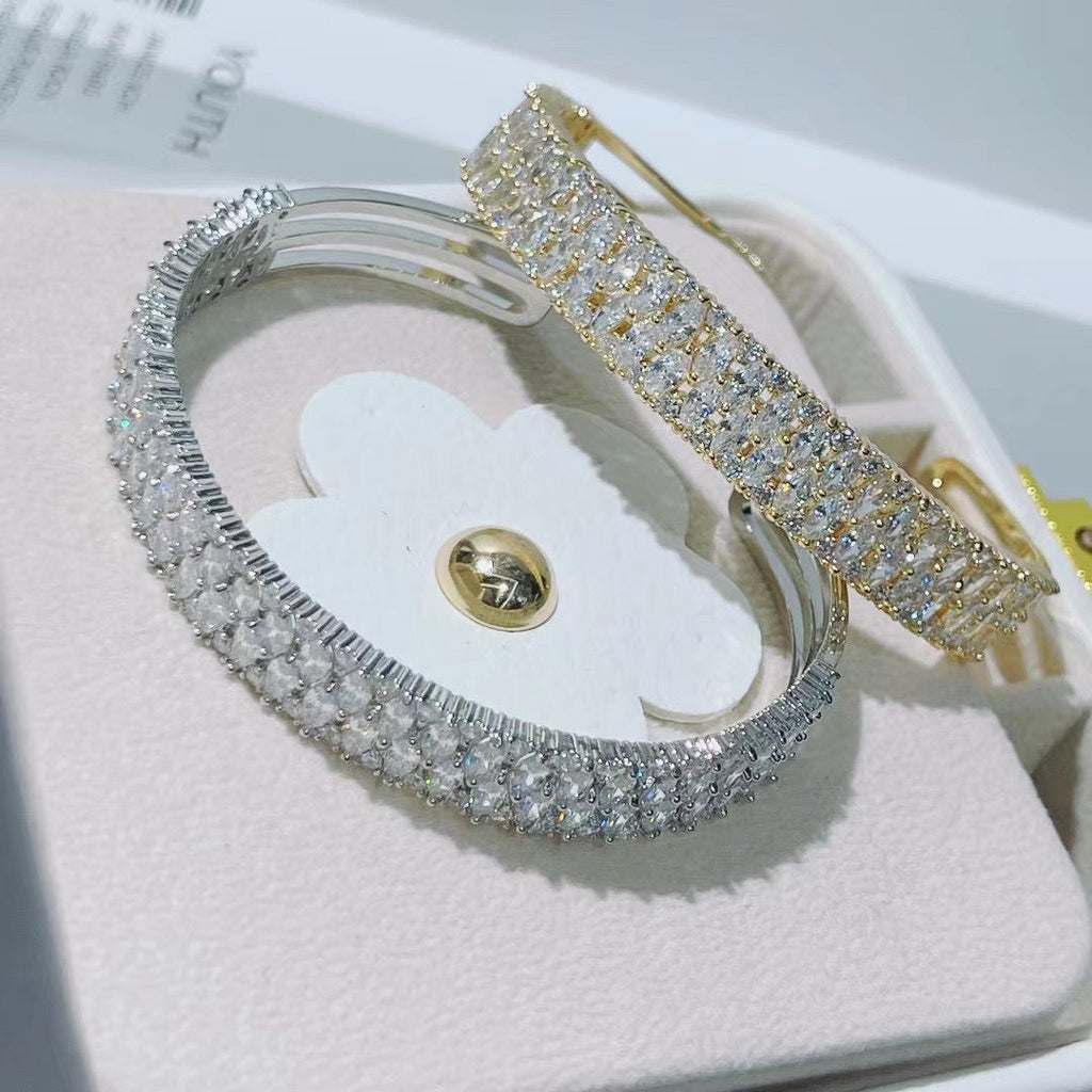 Cubic Zirconia Cuff Bracelet B3969