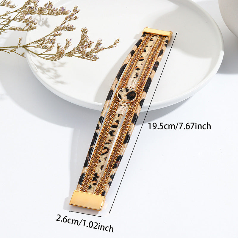 Animal Printed Multi-Layer Magnetic Bracelet B4016 - view 3