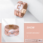 Shell Leather Bangle Magnetic Bracelet B4053 - view 4