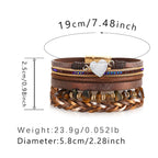 Heart Briaded Multi-Layer Magnetic Bracelet B4064 - view 13