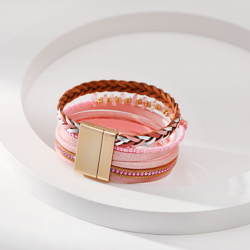 Heart Briaded Multi-Layer Magnetic Bracelet B4064 - view 4