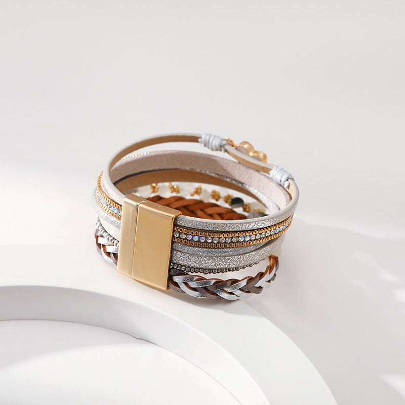 Heart Briaded Multi-Layer Magnetic Bracelet B4064 - view 8