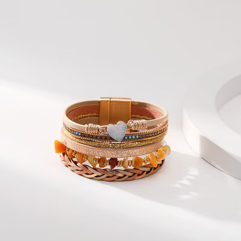 Heart Briaded Multi-Layer Magnetic Bracelet B4064 - view 12