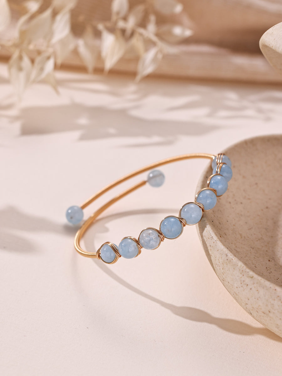 Natural Stone Wrap Cuff Bracelet B4078