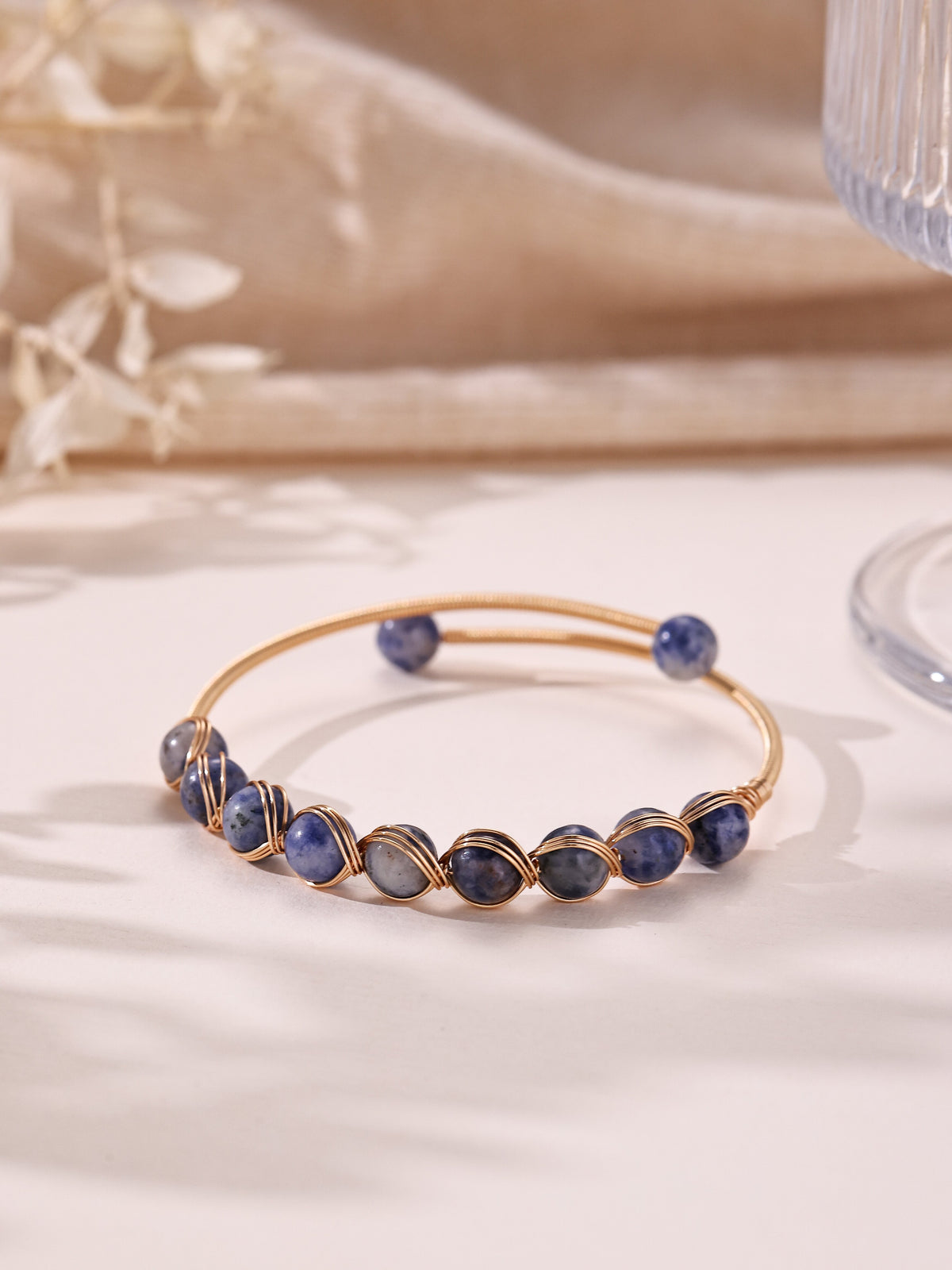 Natural Stone Wrap Cuff Bracelet B4078 - view 11