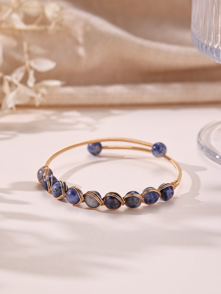 Natural Stone Wrap Cuff Bracelet B4078