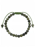 Olive Jade Stone Braided Shamballa Bracelet B4113-6MM