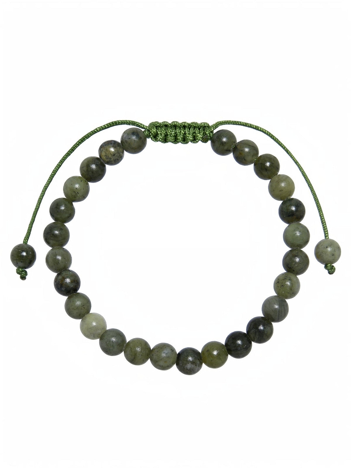 Olive Jade Stone Braided Shamballa Bracelet B4113-6MM