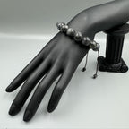 Black Labradorite Stone Braided Bracelet B4120-12MM - view 6