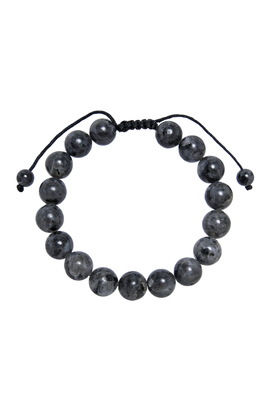 Black Labradorite Stone Braided Bracelet B4120-12MM - view 5