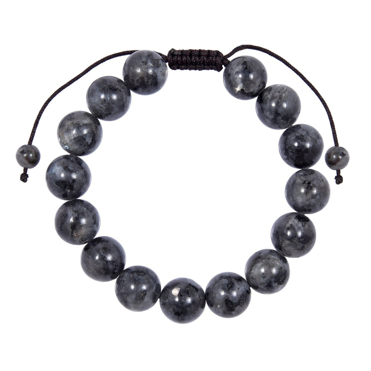 Black Labradorite Stone Braided Bracelet B4120-12MM