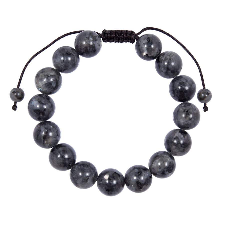 Black Labradorite Stone Braided Bracelet B4120-12MM