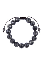 Black Labradorite Stone Braided Bracelet B4120-12MM - view 4