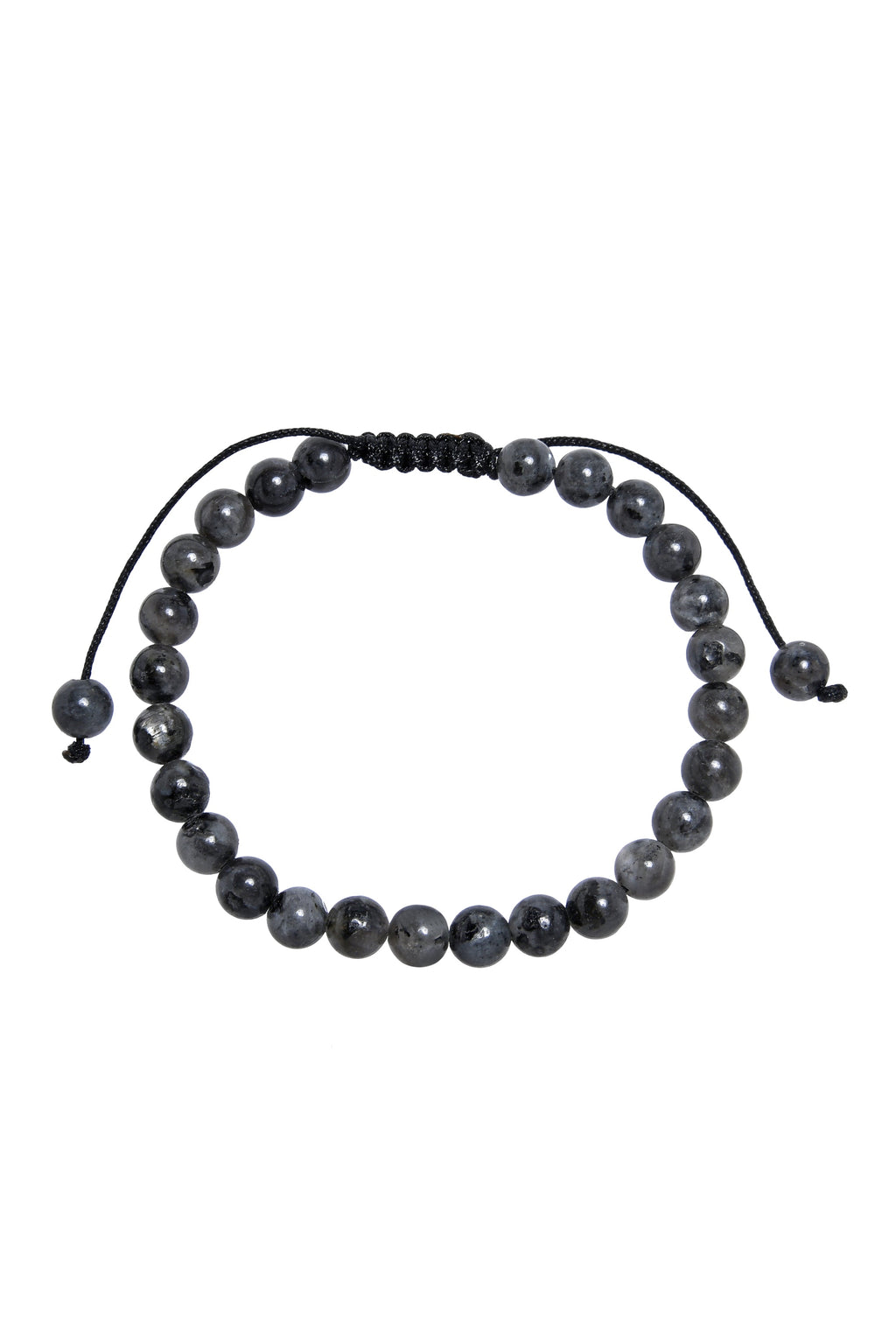 Black Labradorite Stone Braided Bracelet B4120-12MM - view 2