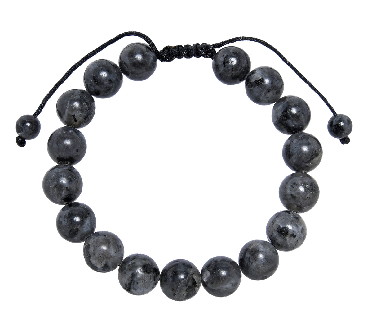 Black Labradorite Stone Braided Bracelet B4120-10MM