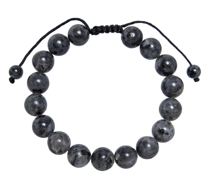 Black Labradorite Stone Braided Bracelet B4120-10MM