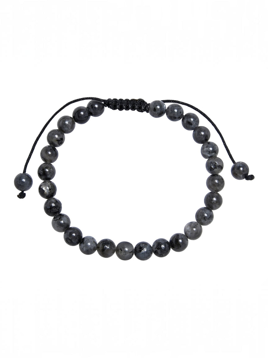 Black Labradorite Stone Braided Bracelet B4120-6MM