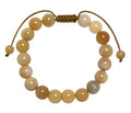 Golden Jade Stone Braided Bracelet B4122-10MM