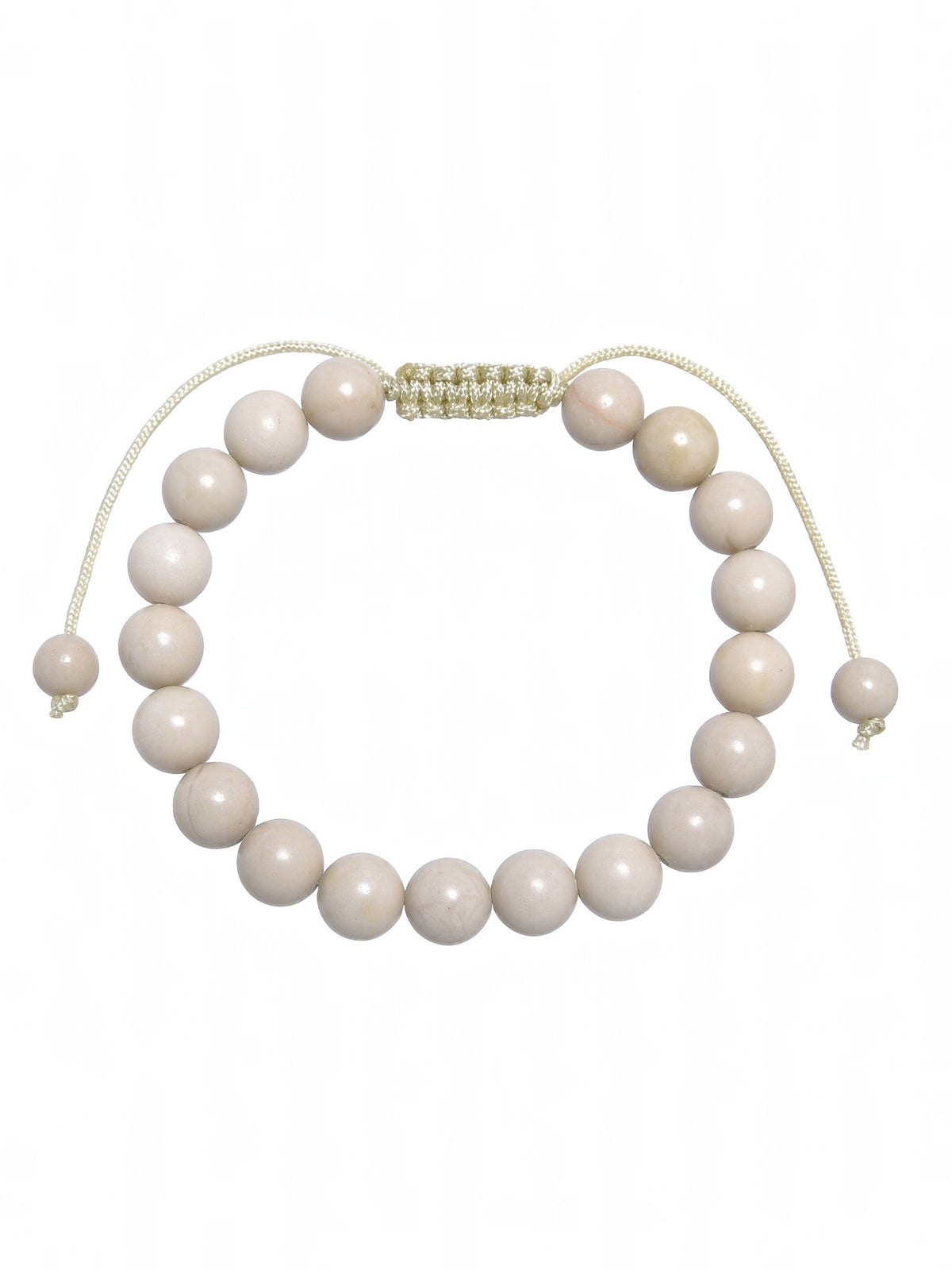 Fossil Stone Braided Shamballa Bracelet B4124-8MM