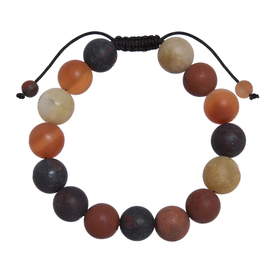 Muddy Jasper-Matte Stone Braided Bracelet B4147-12MM