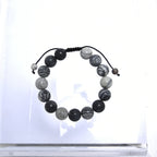 Black Network Stone-Matte Braided Bracelet B4153-8MM - view 6