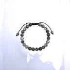 Black Network Stone-Matte Braided Bracelet B4153-8MM - view 7
