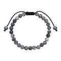 Black Network Stone-Matte Braided Bracelet B4153-6MM