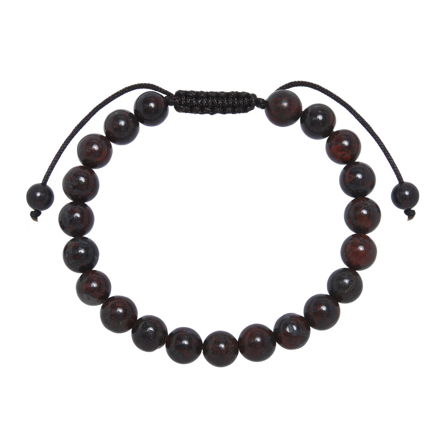 Brecciated Jasper Stone Braided Bracelet B4154-8MM