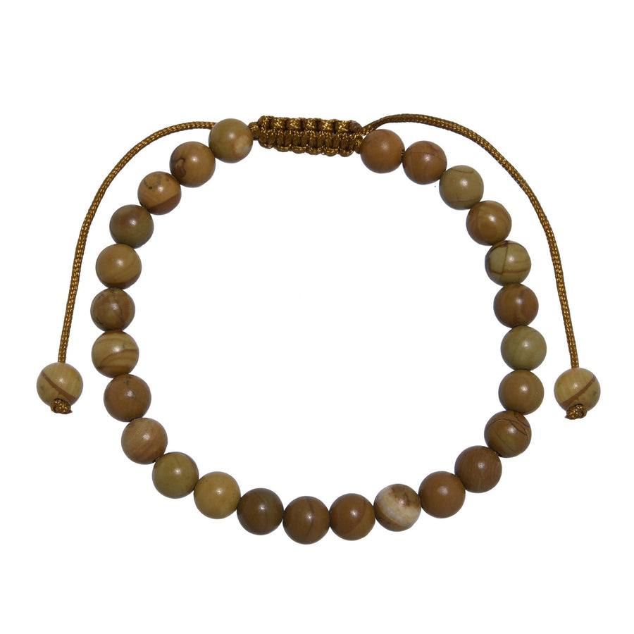 Woodenline Jasper Stone Braided Bracelet B4163-6MM