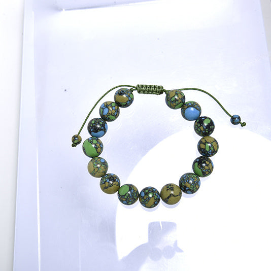Tricolor Emperor Jasper Braided Bracelet B4165-12MM - view 5